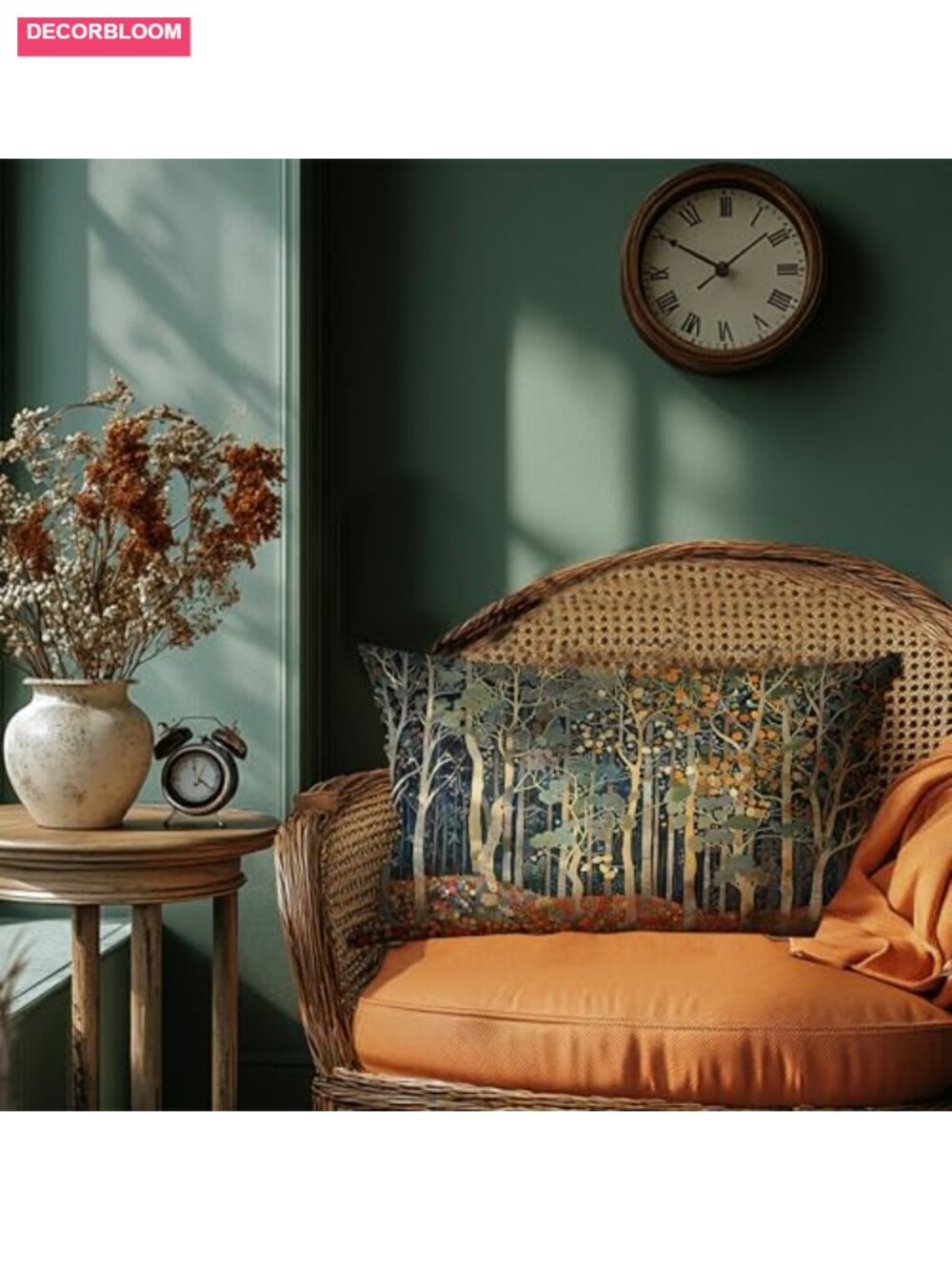 Fall Forest Flannelette Throw Pillow Cover 12x20 Double-Sided - Picture 3 of 5